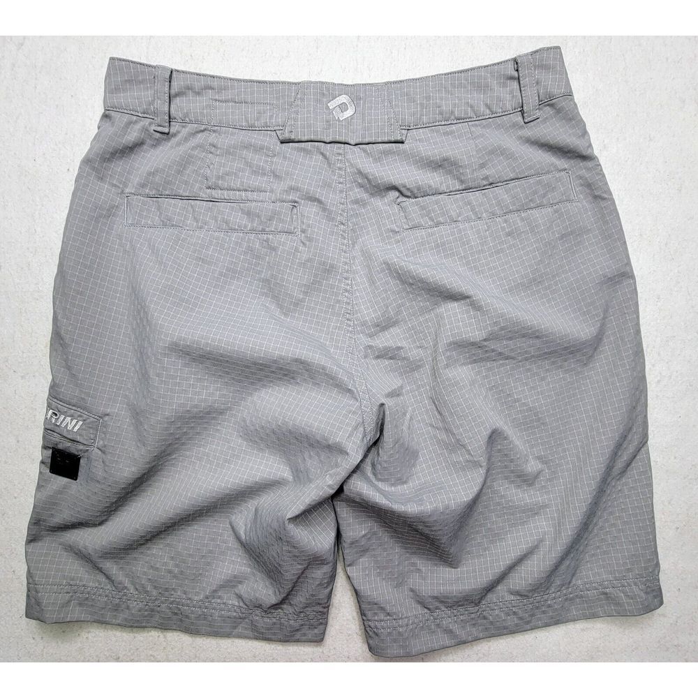 Demarini Shorts Mens 30 Baseball Coach Gray Check Metal‎ Logo Nylon Blend - Picture 6 of 8